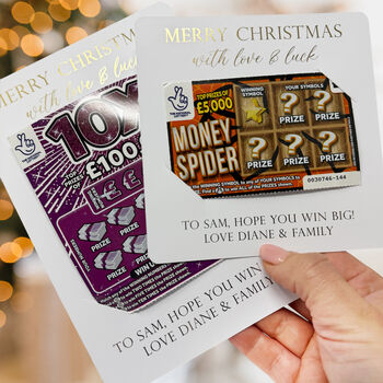 Personalised Christmas Scratch Card Holders, Xmas Lotto Holders Small And Large, 4 of 8