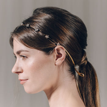 Star Swarovski Crystal Wedding Headband Hair Vine Star, 5 of 12