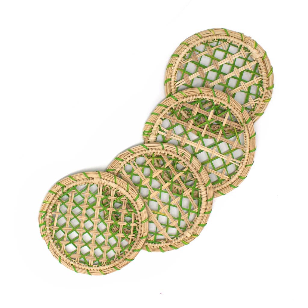 Usiacuri Green Coasters Set Of Four By Washein