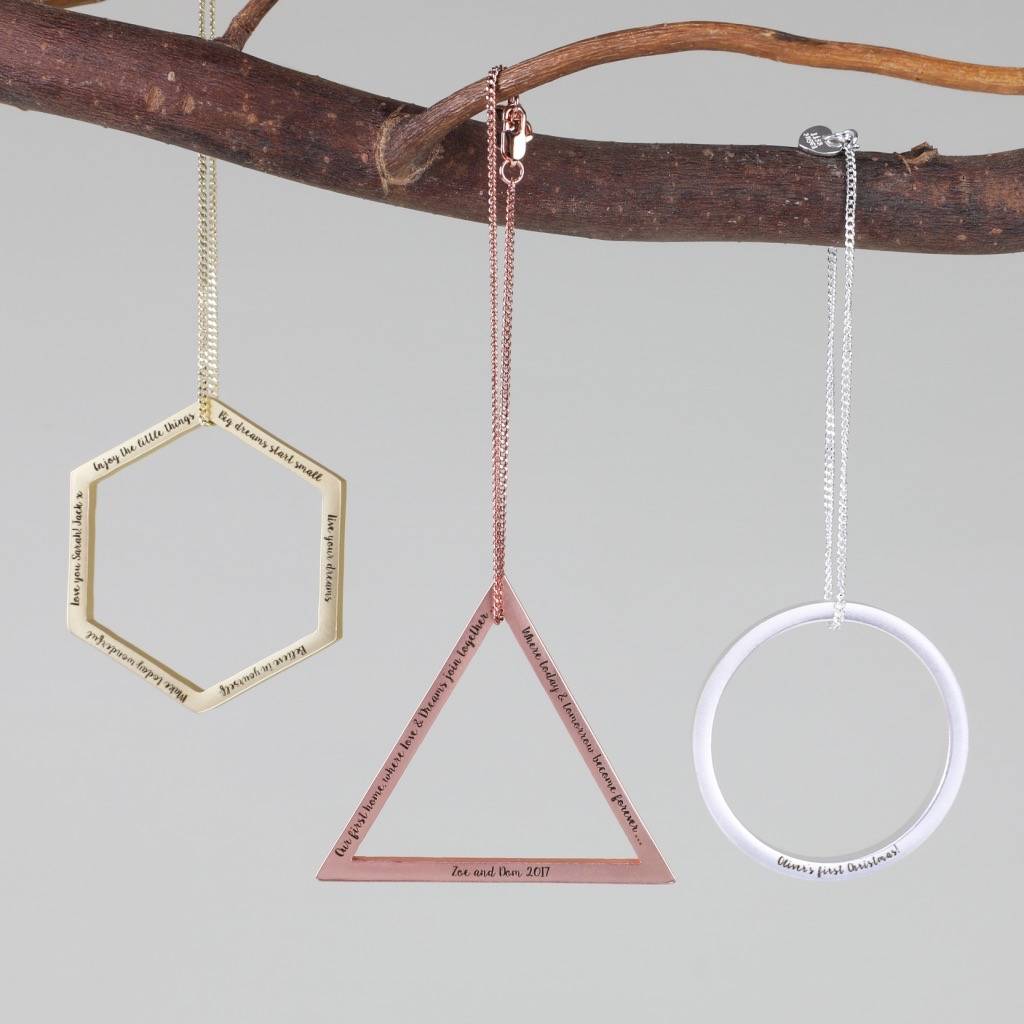 personalised geometric hanging circle decoration by lisa angel
