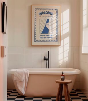 Funny Bathroom Cat Print, 3 of 4