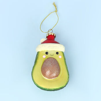 G Decor Glass Avocado Christmas Tree Decorations, 3 of 6