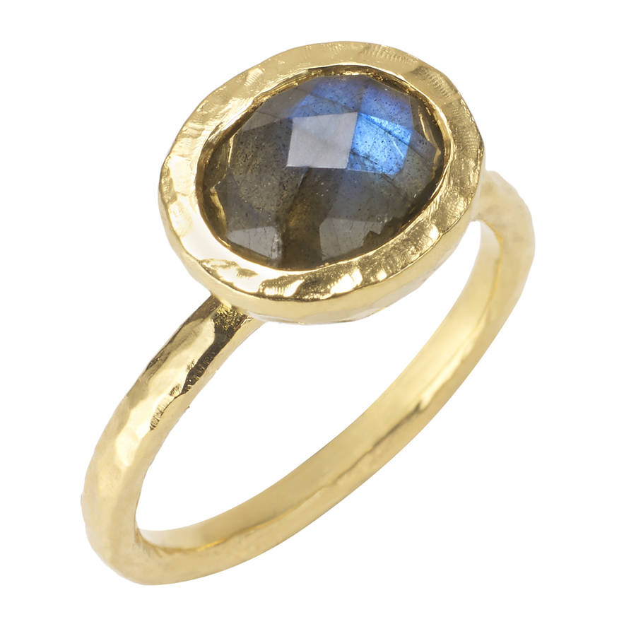 18ct gold vermeil gemstone stack ring by sharon mills london | notonthehighstreet.com