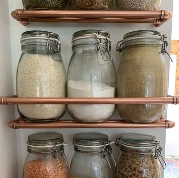 Handmade Copper Kitchen Shelves, With Storage Jars, 2 of 8