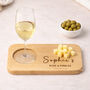 Wine And Nibbles Personalised Wooden Drinks Tray, thumbnail 3 of 4
