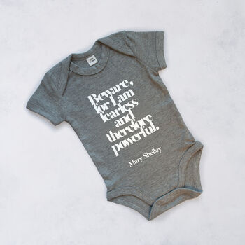 Mary Shelley 'I Am Fearless' Baby Grow, 2 of 2