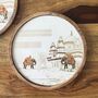 Mango Wood Round Serving Platter Tray, Chip And Dip, thumbnail 4 of 13