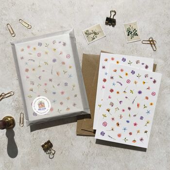 Pressed Wildflowers Set Of Six Note Cards And Envelopes, 5 of 6