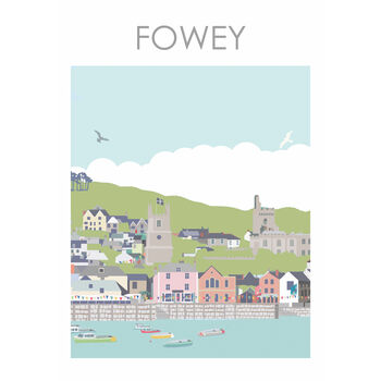 Fowey Town And Harbour Cornwall Art Print, 3 of 3