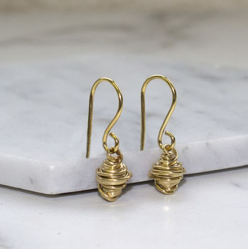 Coil Gold Plated Silver Drop Earrings, 3 of 5