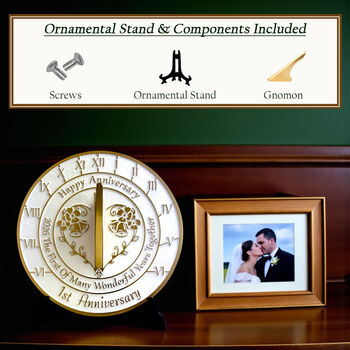 1st Anniversary Sundial Gift Perfect Present To Help Celebrate A Special Couples First Anniversary, 5 of 10