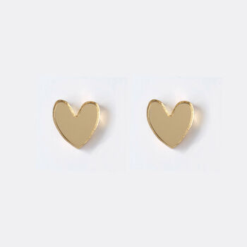 Gold Mirror Heart Stud Earrings, 2 of 4