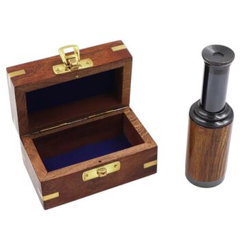 Six Inch The Westminster Gunmetal And Wood Telescope, 3 of 5