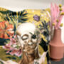 Large Yellow Cushion With Skull Design 'Boto' 60x60cm, thumbnail 4 of 4