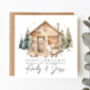 Personalised Christmas Woodland Cabin Scene Card, thumbnail 2 of 4