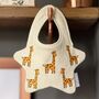 Baby Bib With Embroidered Giraffes, thumbnail 1 of 7