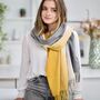 Personalised Mustard To Grey Colour Fade Scarf, thumbnail 2 of 3