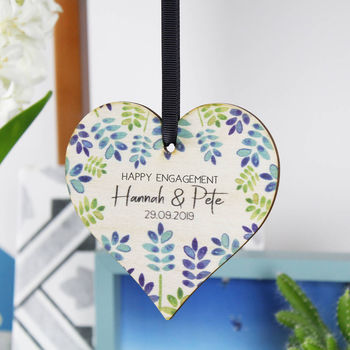 Happy Engagement Wooden Heart Decoration Gift, 12 of 12