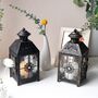 Set Of Two Black With Gold Brush Candle Lantern, thumbnail 1 of 6