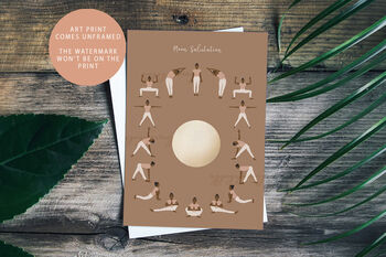 Yoga Poses Art Print Set. 'Sun & Moon Salutation', 5 of 5