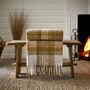 Ripon Supersoft Ochre Faux Mohair Jacquard Knitted Check Throw 130x180cm 41023704, thumbnail 1 of 4