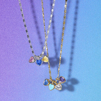 Dainty Heart Family Birthstones Necklace, 5 of 9