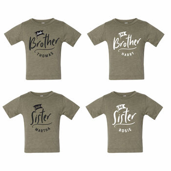 Personalised New Baby Sibling Shirt Set, 7 of 11