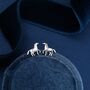 Tiny Galloping Horse Earrings In Sterling Silver, thumbnail 1 of 10