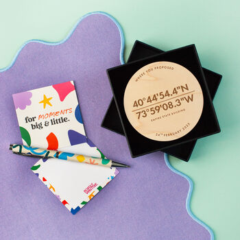 Personalised Coordinates Round Coaster, 3 of 3