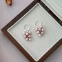 Adele Ivory Silver Flower Grape Dangle Earrings, thumbnail 2 of 4