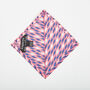 Mens Pink, White And Blue Lightning Bolt Pocket Square, thumbnail 5 of 5