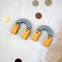 Arc And Rectangle Contemporary Geometric Wood Earrings, thumbnail 4 of 6