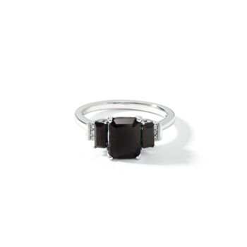 White Gold Black Sapphire And Diamond Trilogy Ring, 3 of 6