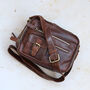 Leather Pocket Shoulder Bag, Distressed Brown, thumbnail 3 of 6