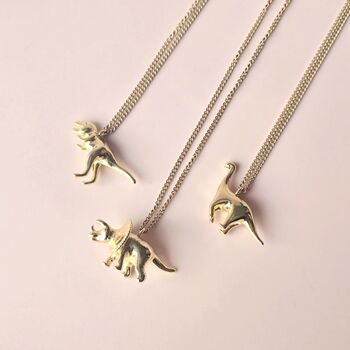 T Rex Triceratops Or Brontosaurus Dinosaur Necklace, 7 of 11