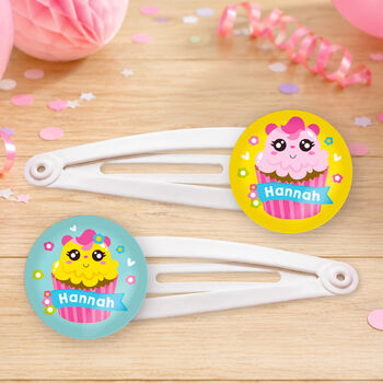 Personalised Birthday Cupcake Hair Clips, 2 of 3