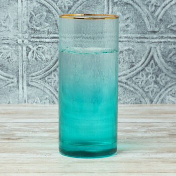 G Decor Set Of Four Ocean Ribbed Ombre Tumbler Glasses, 3 of 4
