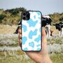 Blue And White Cow Print iPhone Case, thumbnail 1 of 3