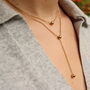 Long Chain Layered Necklace Ball Pendant Gold Plated, thumbnail 3 of 10