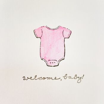 New Baby Girl / Boy Hand Painted Card, 3 of 4