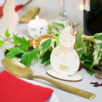 Personalised Snowmen Place Setting Decorations, 2 of 7