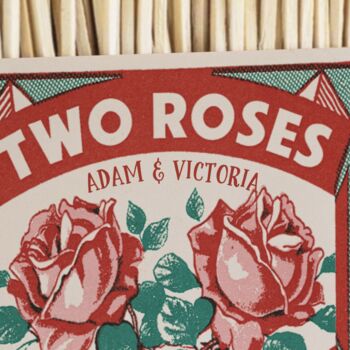 Personalised 'Two Roses' Boxed Matches, 2 of 5