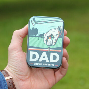Personalised Retro Mini Golf Tin With Tees, 3 of 4