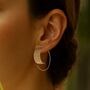Textured Curved Gold Plated Silver Hoop Earrings, thumbnail 2 of 5
