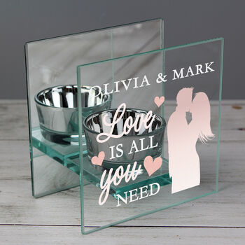 Love Is All You Need Glass Tea Light Holder, 3 of 3