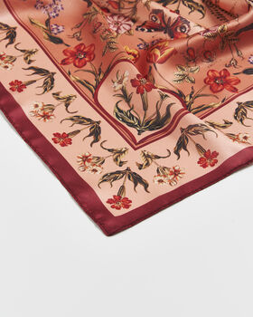 Folksy Fox Tales Peach Square Scarf, 5 of 5