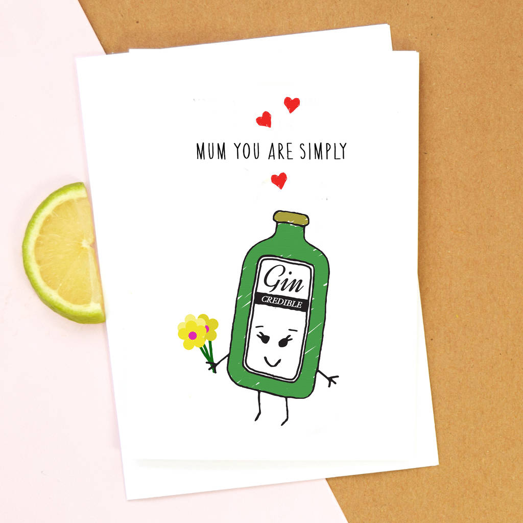 Funny Gin Mother's Day Card By Of Life & Lemons ...