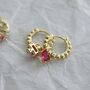18 K Gold Plated Pink Crystal Earrings, thumbnail 4 of 11