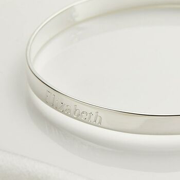 Personalised Sterling Silver Heart Bangle, 5 of 7