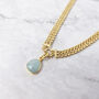 18ct Gold Plated Aquamarine March Mesh Necklace, thumbnail 2 of 3